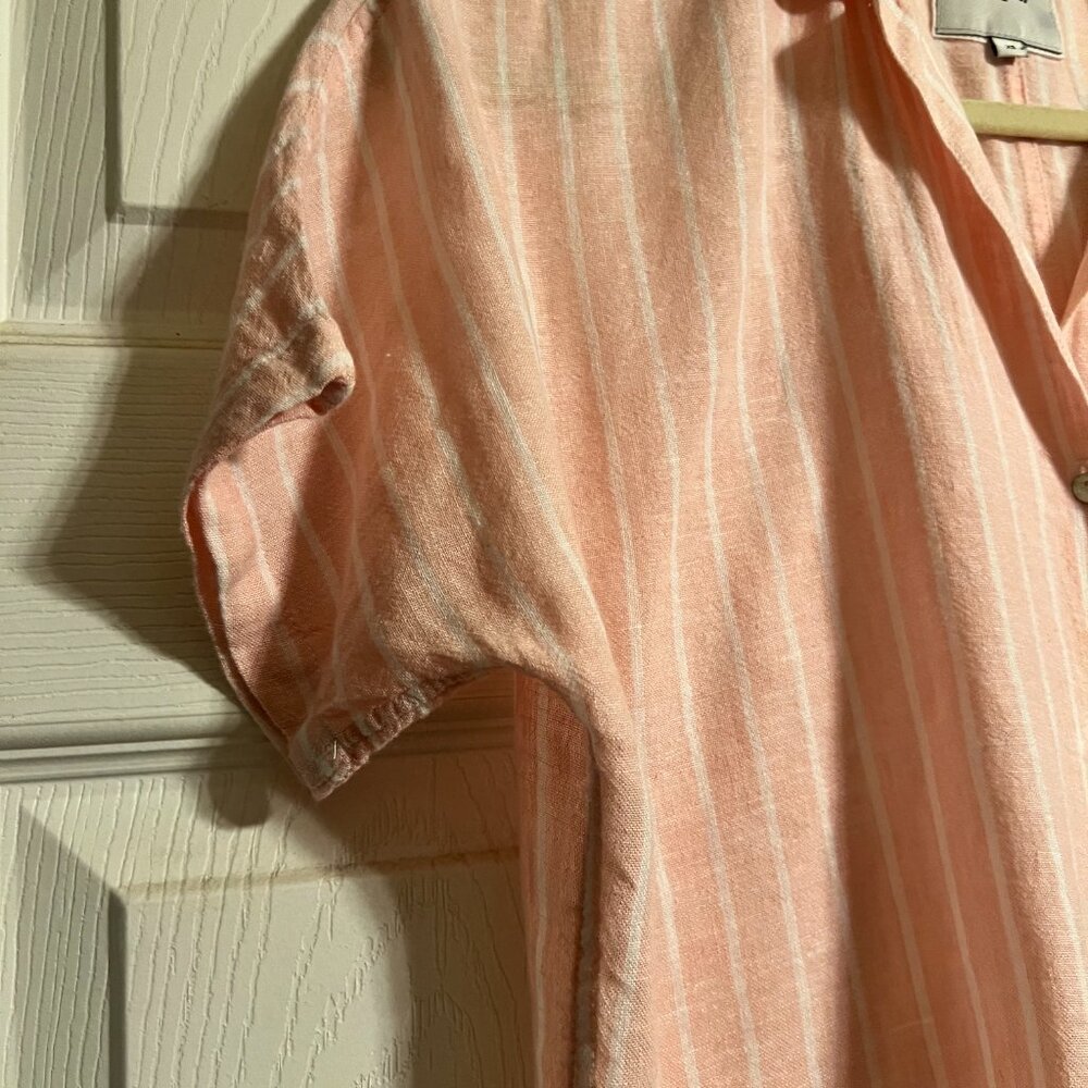 Rails Marley Peach Stripe Xs Button Up - image 4